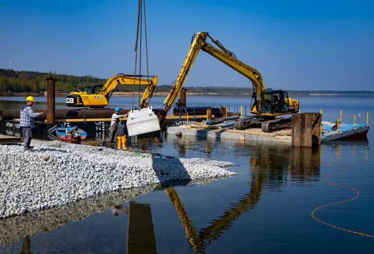 Baerwalder See Klitten Schiffsanleger Bau 20190418 38