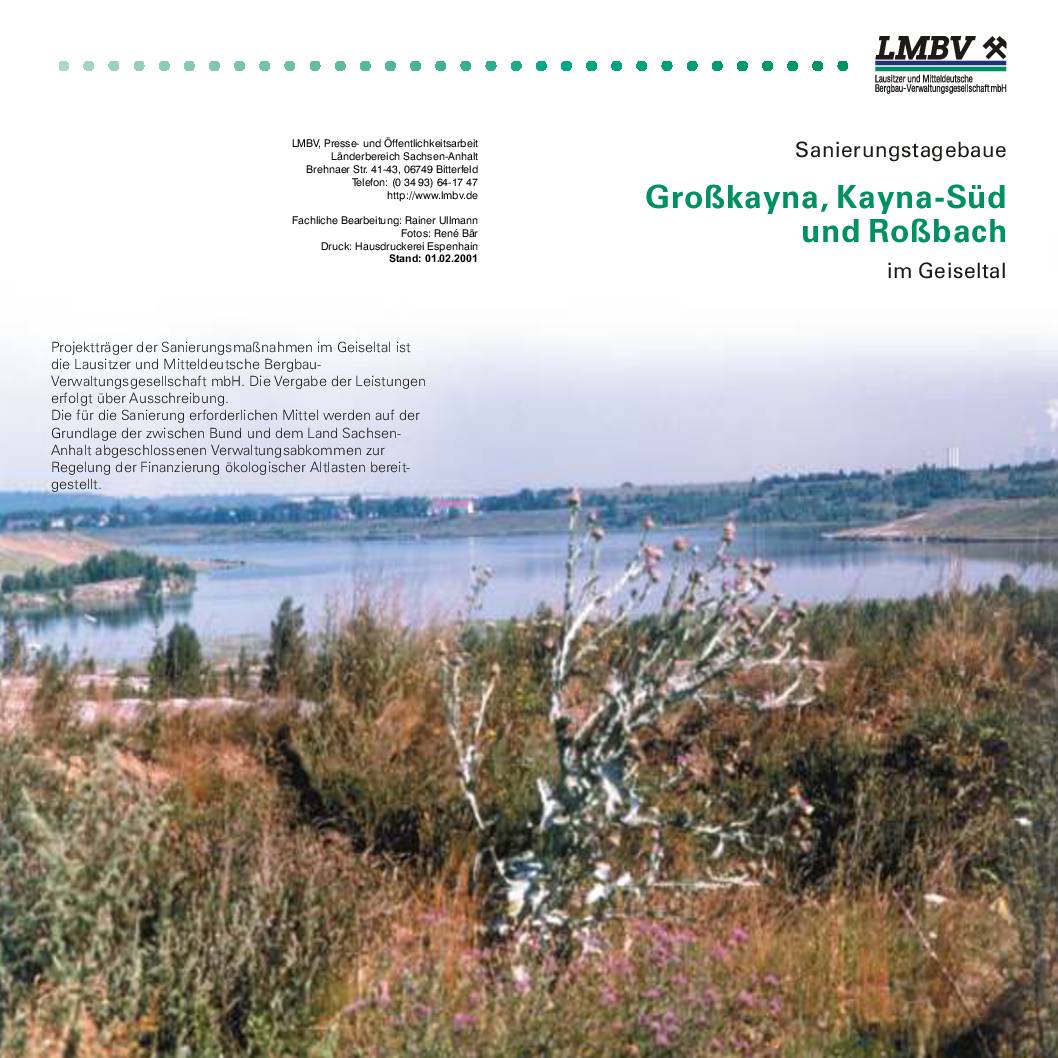 Sanierungstagebau Grosskayna Kayna S Rossbach 2001 pdf