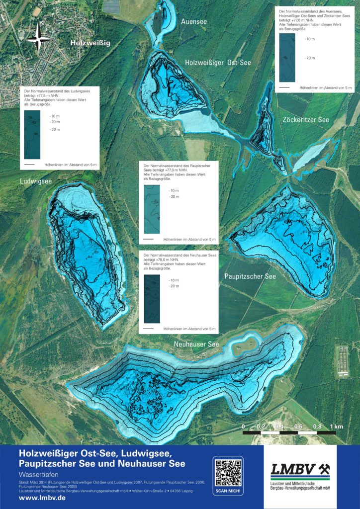 Wassertiefenkarte HolzweissigerOst See Ludwigsee PaupitzscherSee NeuhauserSee 2018 pdf