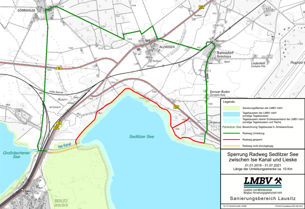 Umleitung Radweg Sedlitz