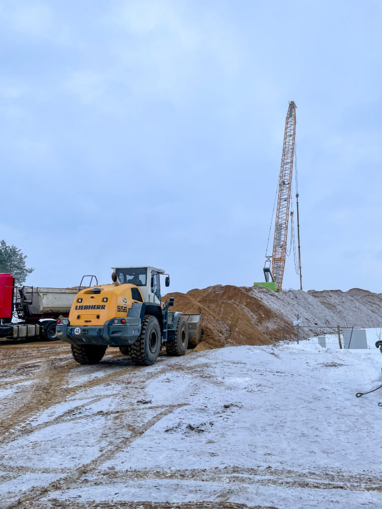 Arbeiten an der Vernaessungsflaeche Nord im ehemaligen Tagebau Schlabendorf Nord