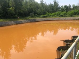 Blick zum Regenrueckhaltebecken