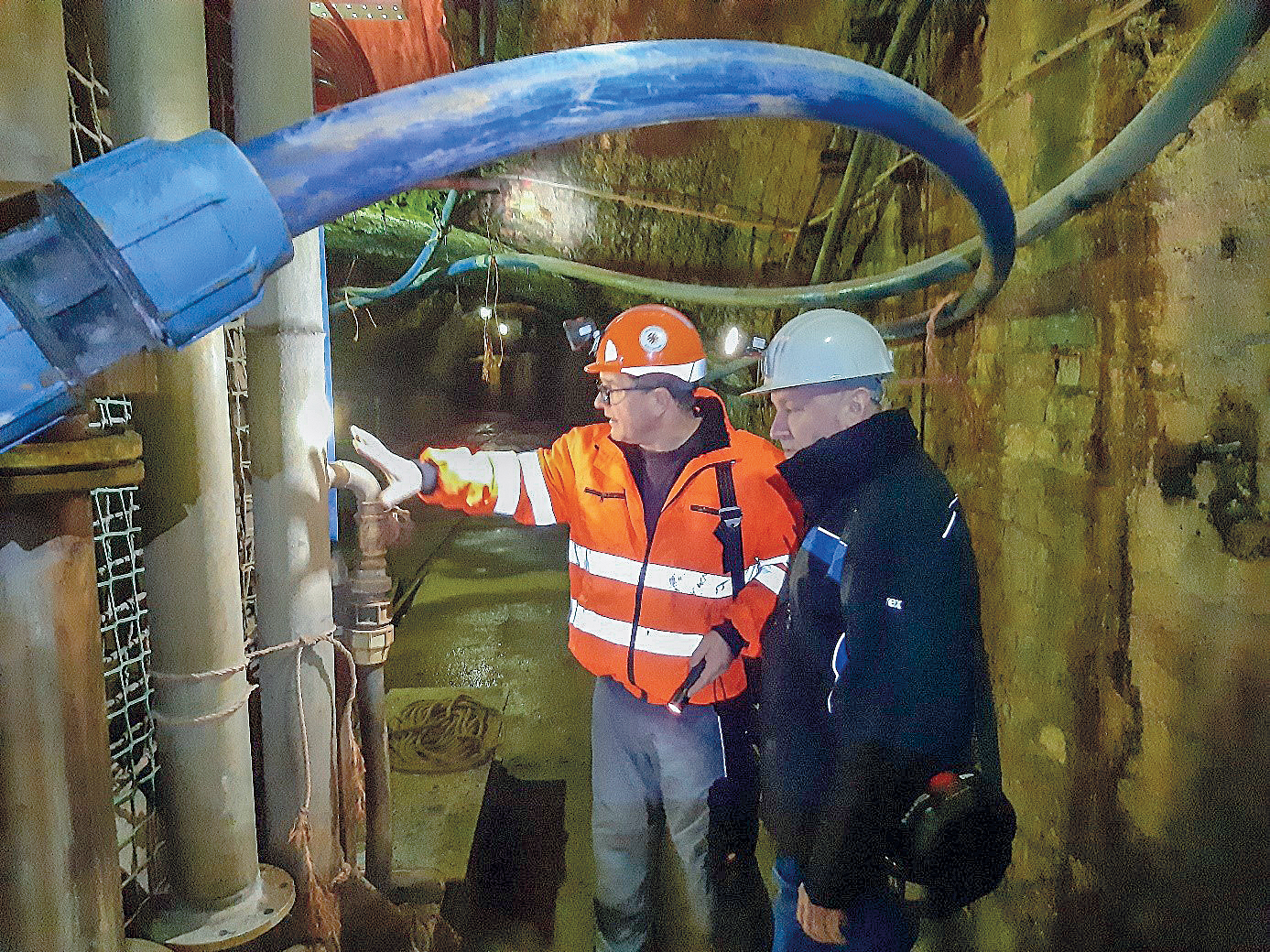 Begehung des Zentralschachtes im Bergwerk Elbingerode