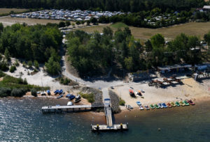 Geierswalder See Schiffsanleger Strandbar 20200722 RAD 2250