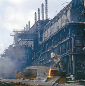 Abrissarbeiten an der Kokerei Lauchhammer (1993)