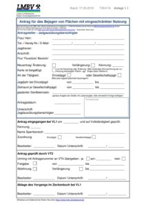 Antrag fuer das Bejagen von Flaechen mit eingeschraenkter Nutzung pdf