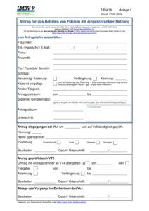 Antrag fuer das Betreten von Flaechen mit eingeschraenkter Nutzung pdf