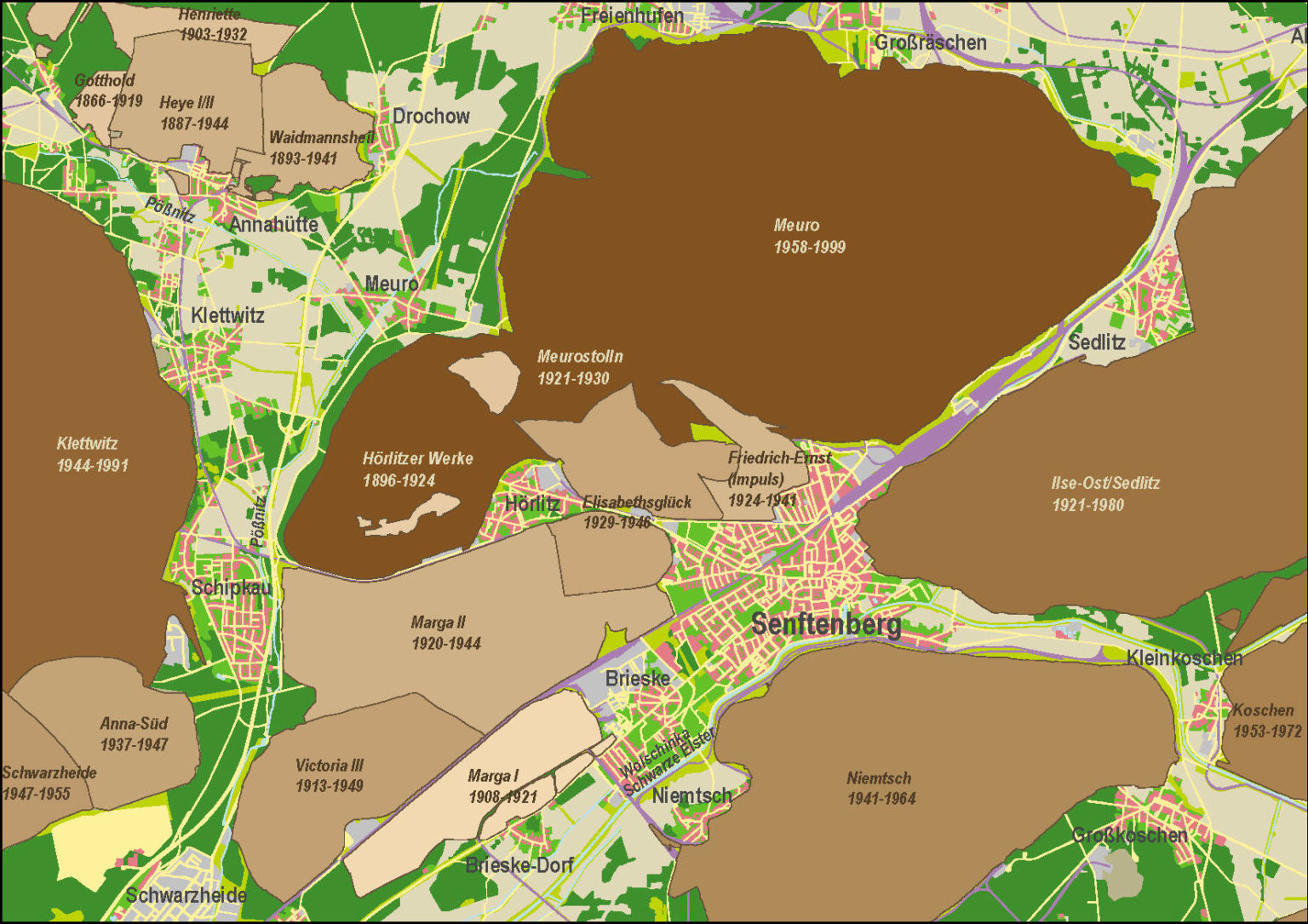 Region um Senftenberg 1990