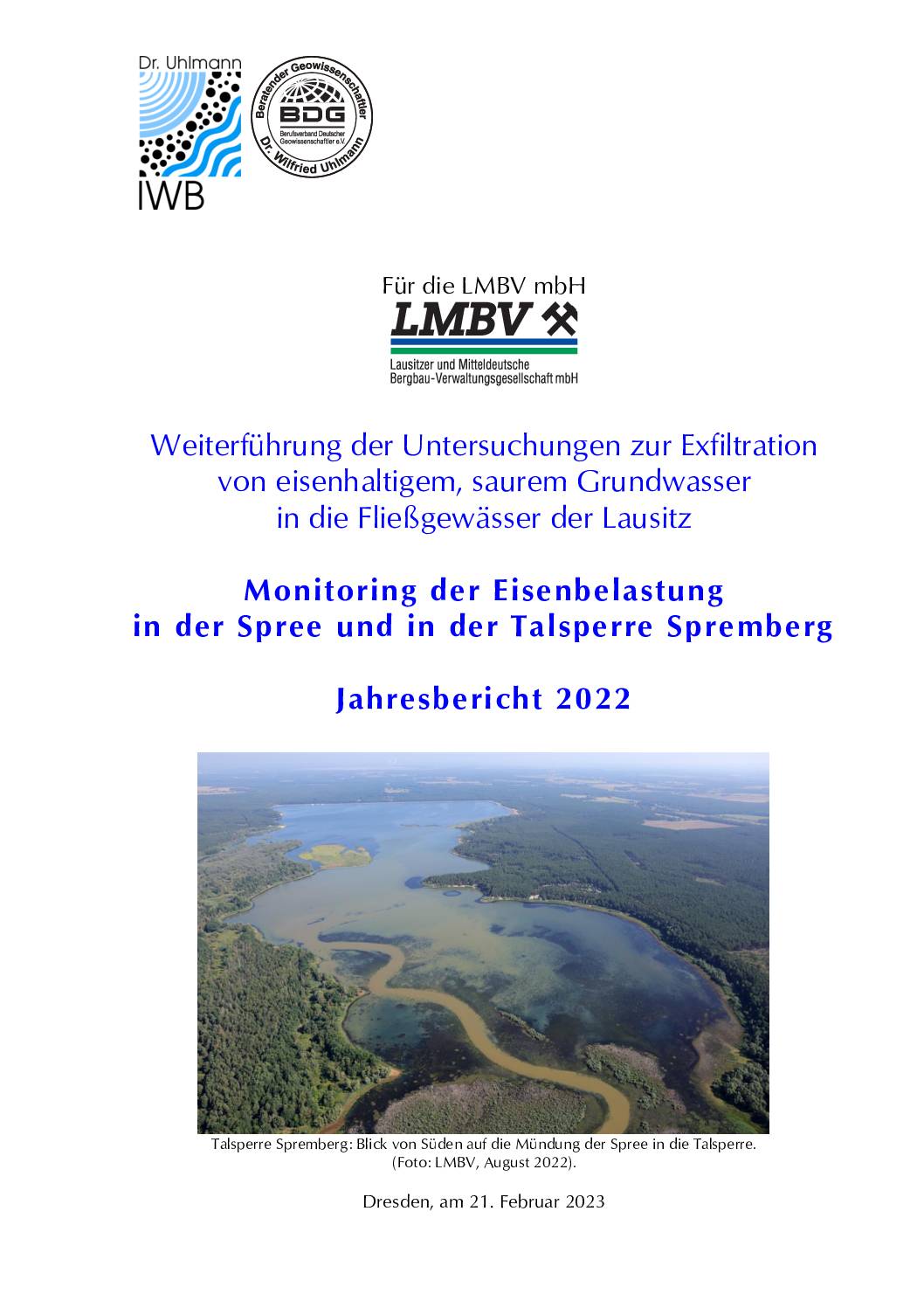 Jahresbericht 2022 zum Monitoring der Eisenbelastung der Spree pdf