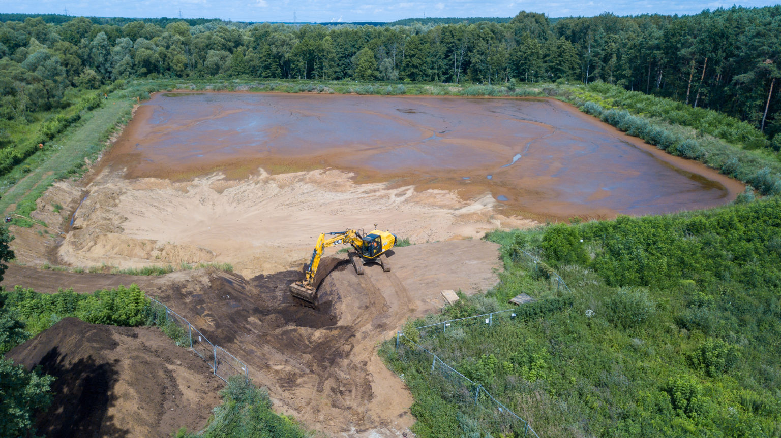 Beräumung des Sedimentationsbeckens II an der Vorsperre Bühlow