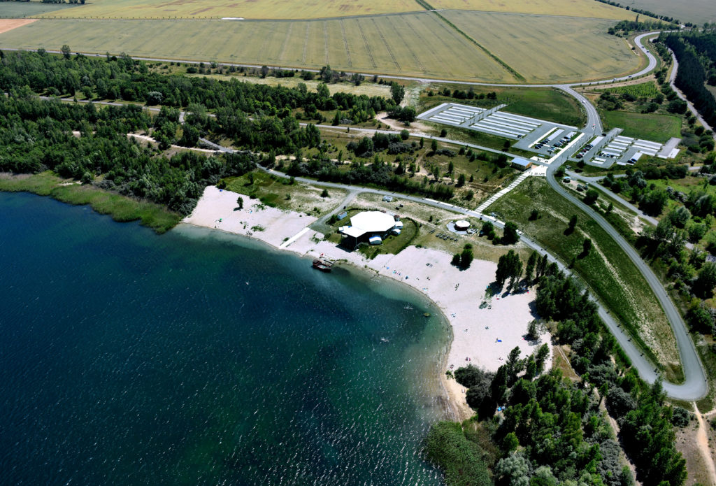 Schladitzer See Biedermeierstrand Blick Richtung Sueden 2020 RAD 8738
