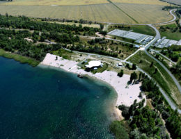 Schladitzer See Biedermeierstrand Blick Richtung Sueden 2020 RAD 8738