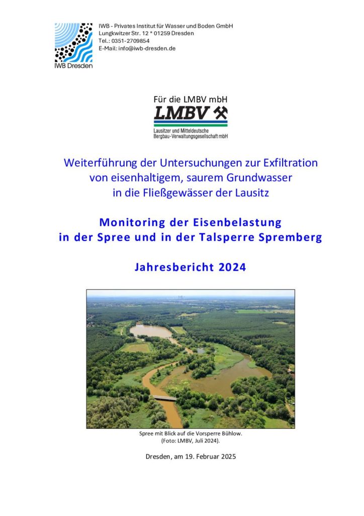 Jahresbericht 2024 zum Monitoring der Eisenbelastung der Spree und in der Talsperre Spremberg pdf