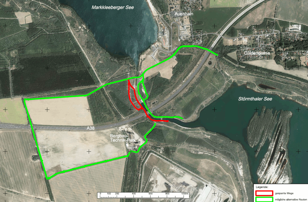 Gesperrte Wege westl. Stoermthaler Kanal