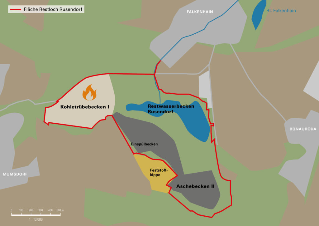 LMBV-Plan Restloch Rusendorf mit Kohletrübebecken I